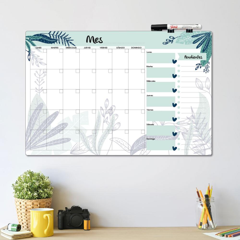PLANNER DE ACRÍLICO TABLÚ 60X40 MES SEMANA Y PENDIENTES DISEÑO 11