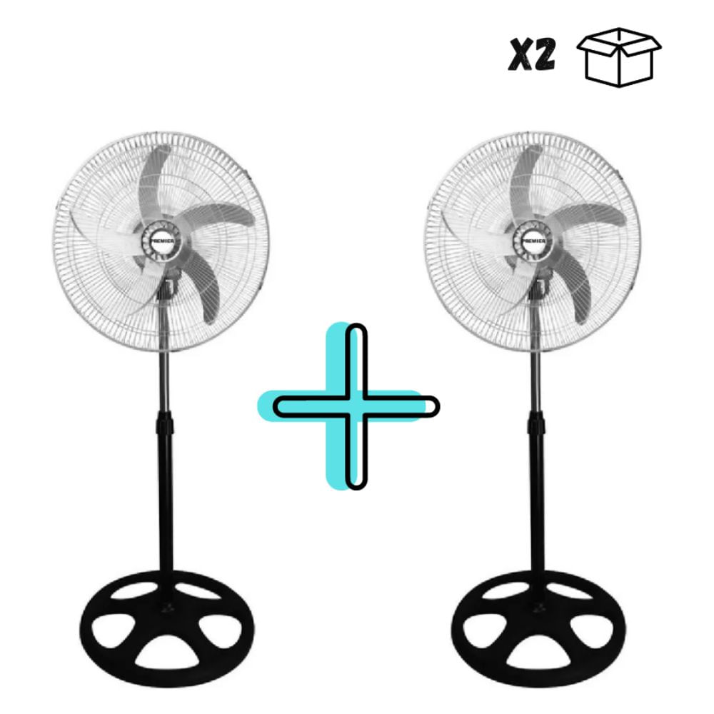 Ventilador Premier De 5 Aspas Plateado 160 w X2 UNIDADES