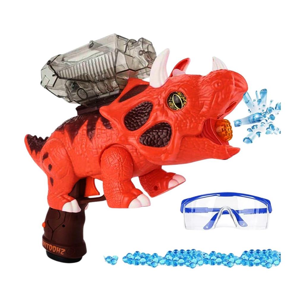 Lanzador Pistola Hidrogel y Dardos Dino Naranja
