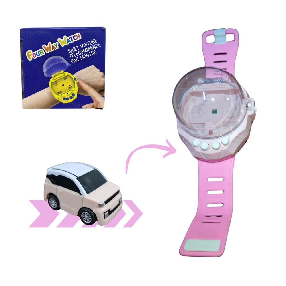 Reloj Mágico con Mini Autito Rosa  con Control Remoto