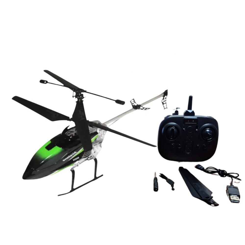 Juguete Helicoptero Grande con Control Remoto y Vuelto Realista Verde Promart