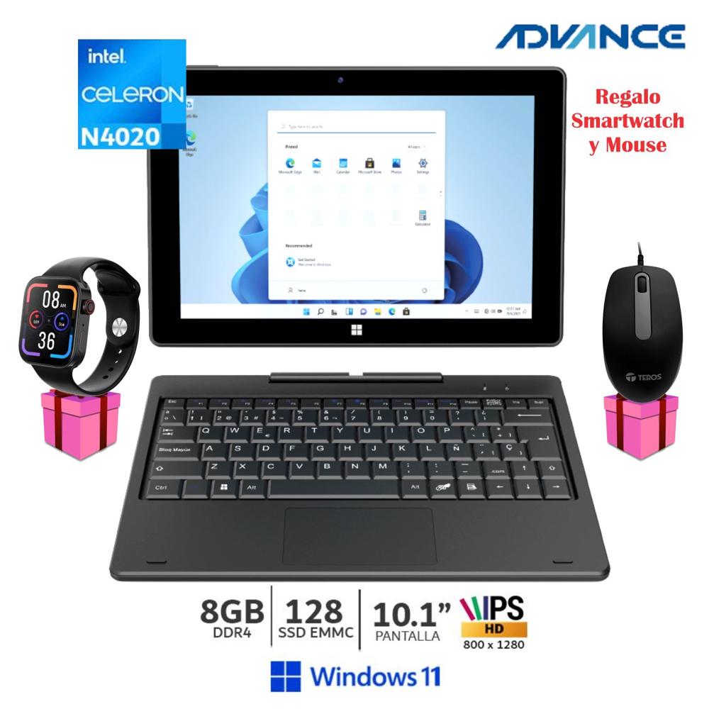 Laptop Advance 2 en 1 CN4058 10.1"" Intel Celeron N4020, 128GB, 8GB, Touch, W11