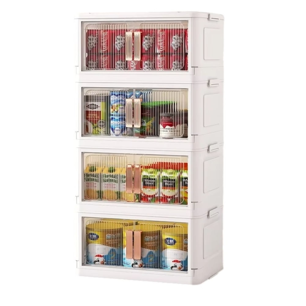 Organizador Modular Plegable de Plastico Gavetero Con Ruedas 4 Cuerpos