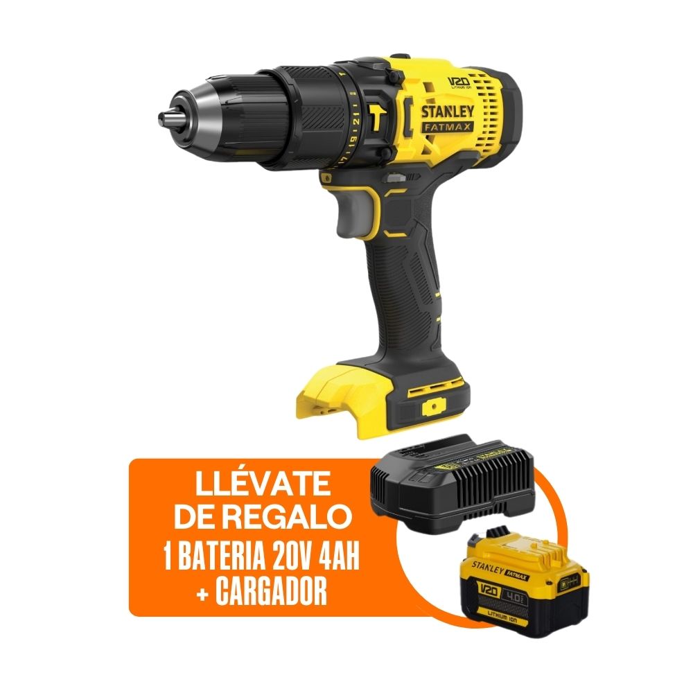 Taladro Percutor 1/2"" 20V Max + Batería 4ah + Cargador Stanley