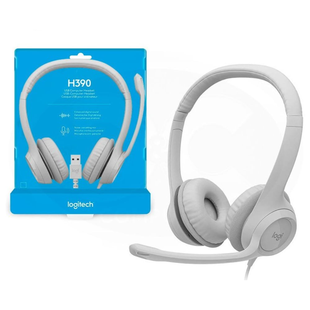 Audífono Micrófono Logitech H390 Usb Blanco