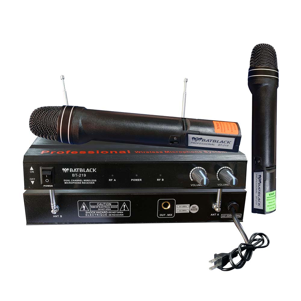 Micrófono Batblack doble inalámbrico VHF 180-270 Micrófono Batblack doble inalámbrico VHF 180-270