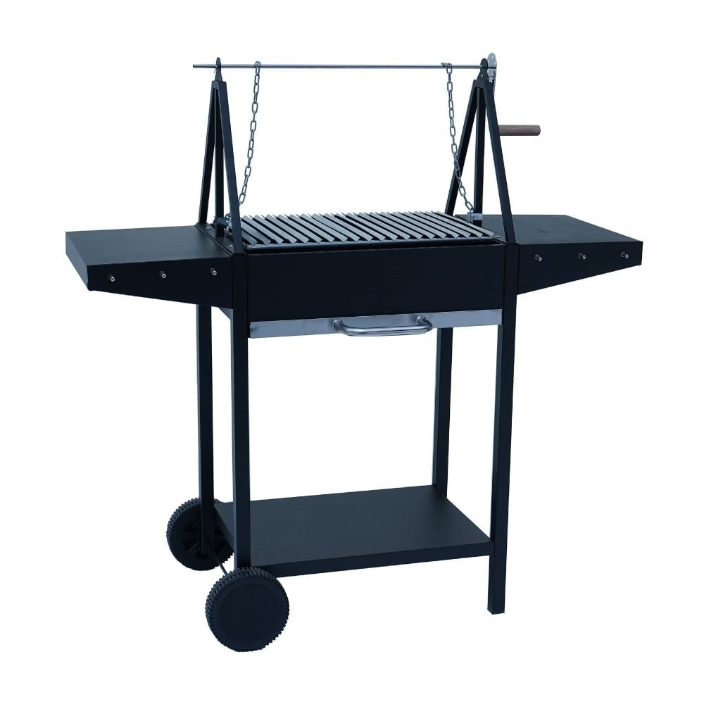 Parrilla al Carbón Delta con Manivela + Doble Bandeja Orange 119x120x50cm