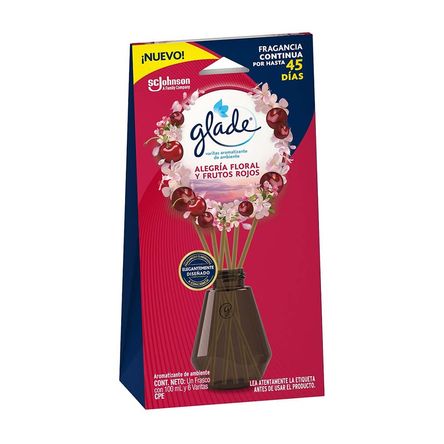 Ambientador Glade Varitas Alegría Floral y Frutos Rojos 100ml Ambientador Glade Varitas Alegría Floral y Frutos Rojos 100ml