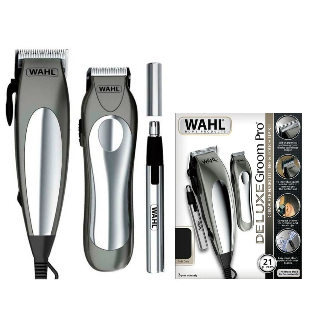 Maquina De Cortar Cabello Wahl Deluxe Groom 21 Piezas.
