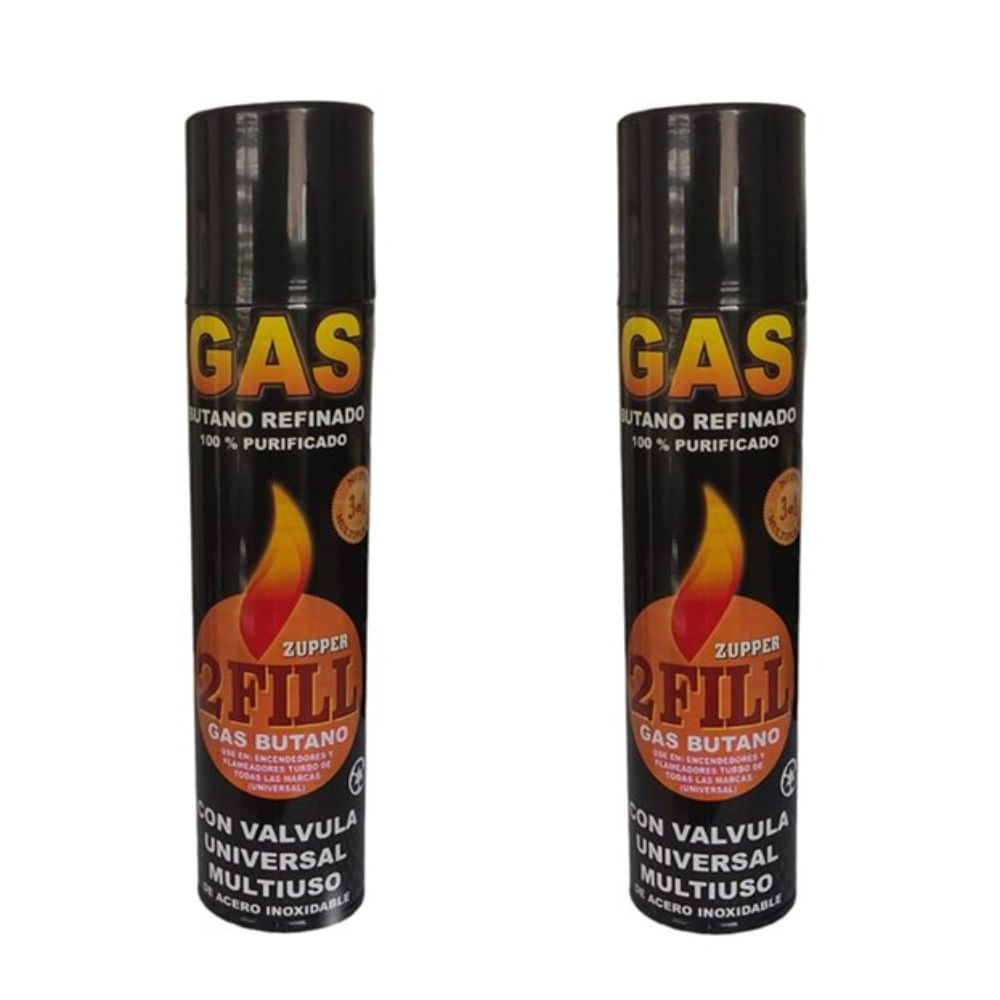 2 Gas Butano Ultra Refinado Recarga Todo Tipo Encendedores