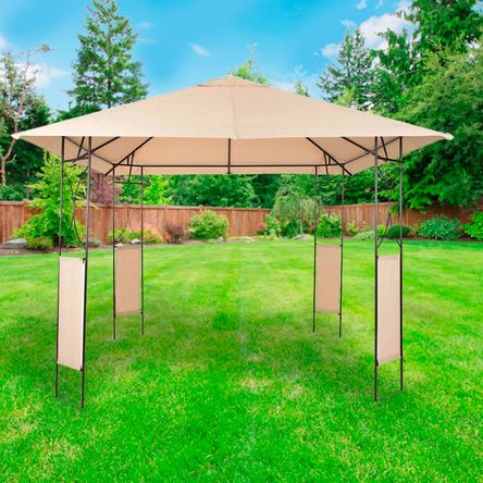 Pérgola de Metal Orange 300x300cm con Toldo de Poliéster Blanco Pérgola de Metal Orange 300x300cm con Toldo de Poliéster Blanco