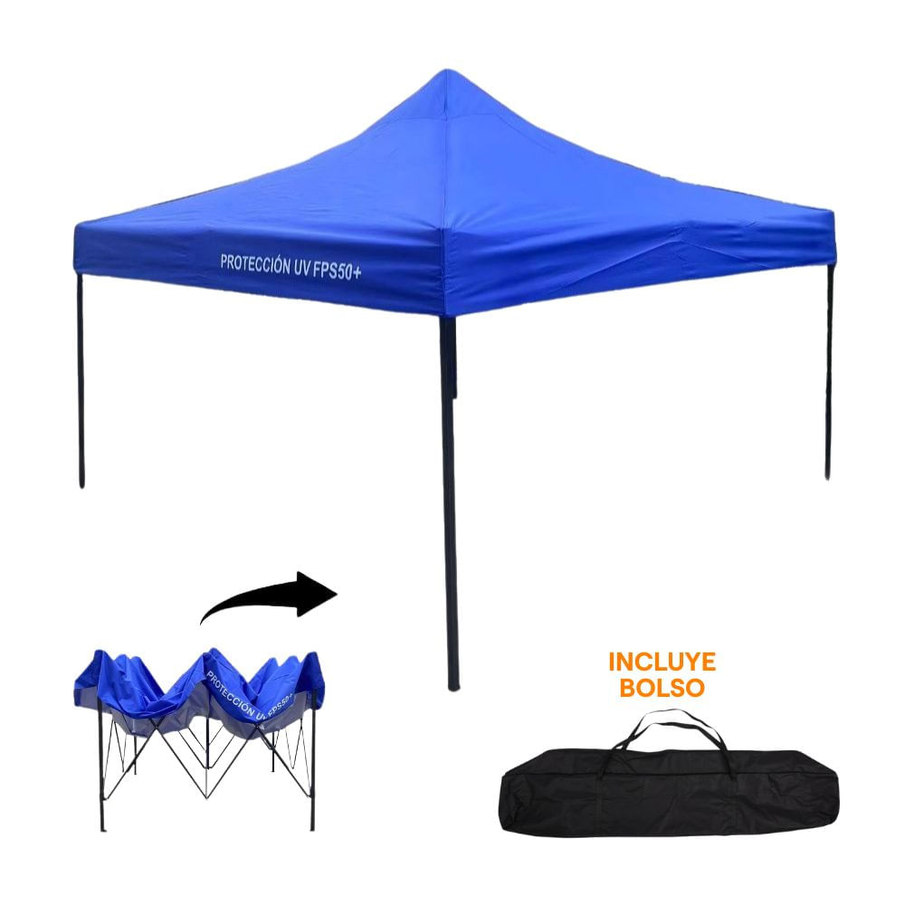 Toldo Desplegable Protección UV FPS50+ 300x300cm Azul Orange