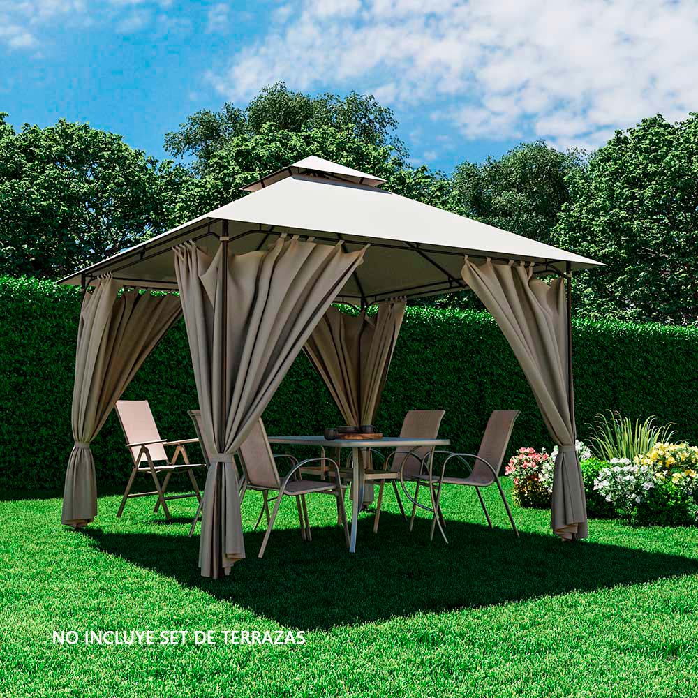 Pérgola Gazebo Oxis 300x300cm Taupe Naterial