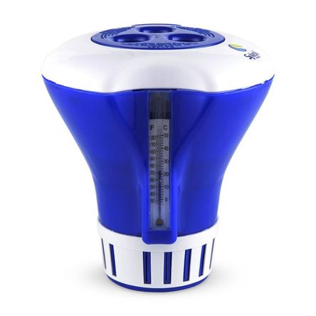 Flotador para pastillas de cloro con termómetro Splash Flotador para pastillas de cloro con termómetro Splash