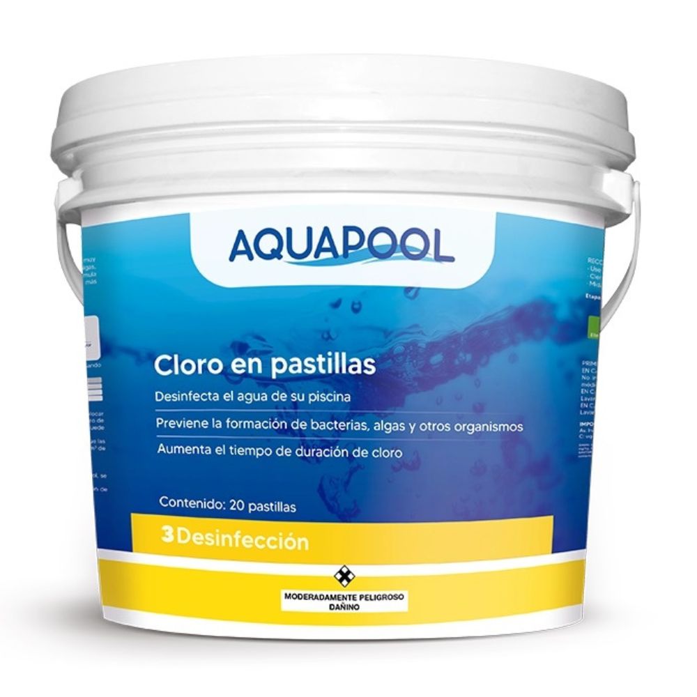 Cloro en Pastilla Aquapool de 4 kg Desinfectante Eficiente para Piscinas Cloro en Pastilla Aquapool de 4 kg Desinfectante Eficiente para Piscinas