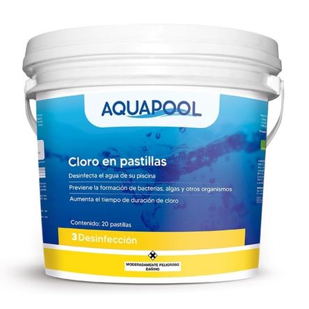 Cloro en Pastilla Aquapool de 4 kg Desinfectante Eficiente para Piscinas Cloro en Pastilla Aquapool de 4 kg Desinfectante Eficiente para Piscinas