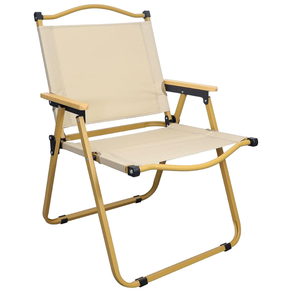 Silla Plegable Playera, Terraza para el Aire Libre, Camping Beige