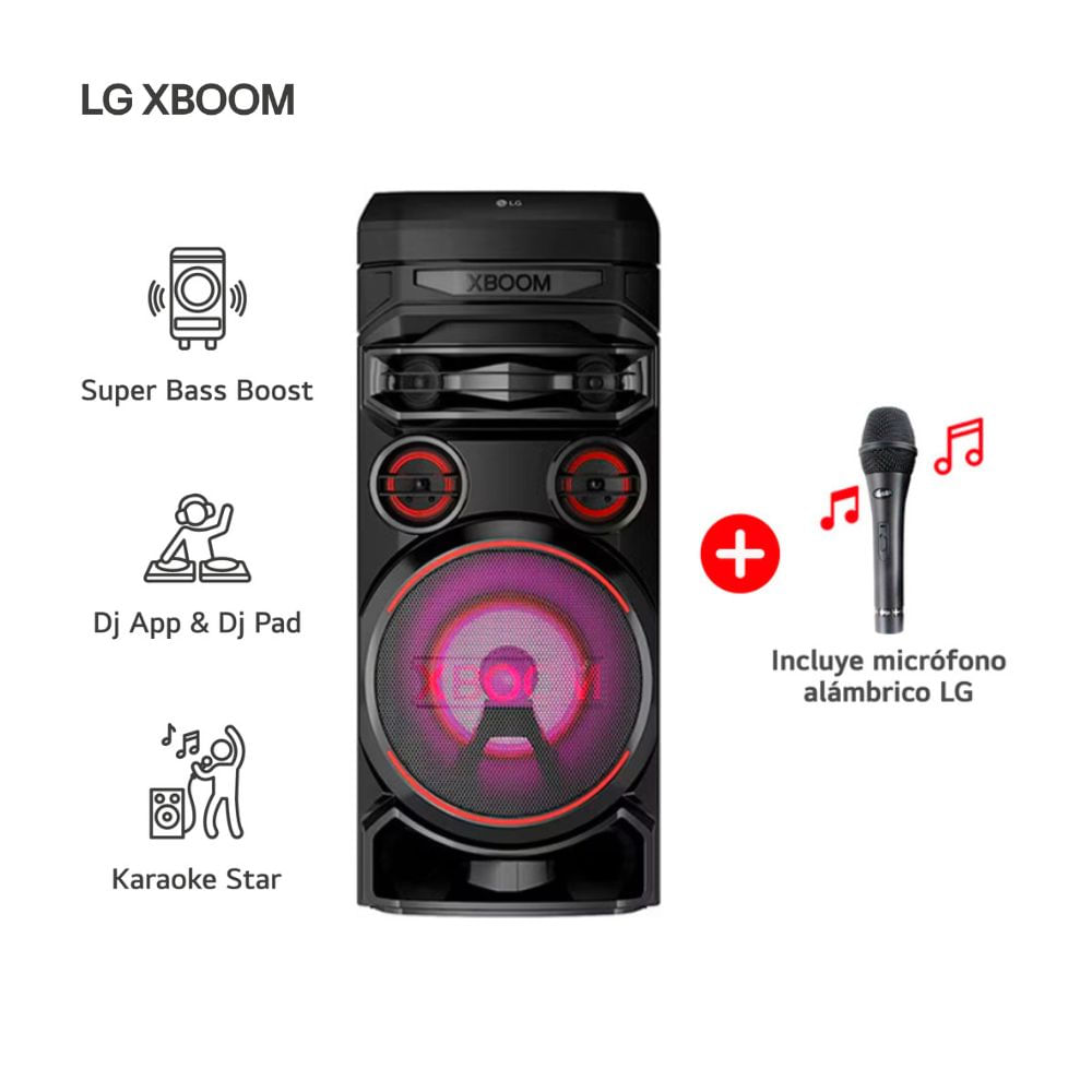 Torre de Sonido LG XBOOM RNC7 Bluetooth Karaoke Star en Negro Torre de Sonido LG XBOOM RNC7 Bluetooth Karaoke Star en Negro