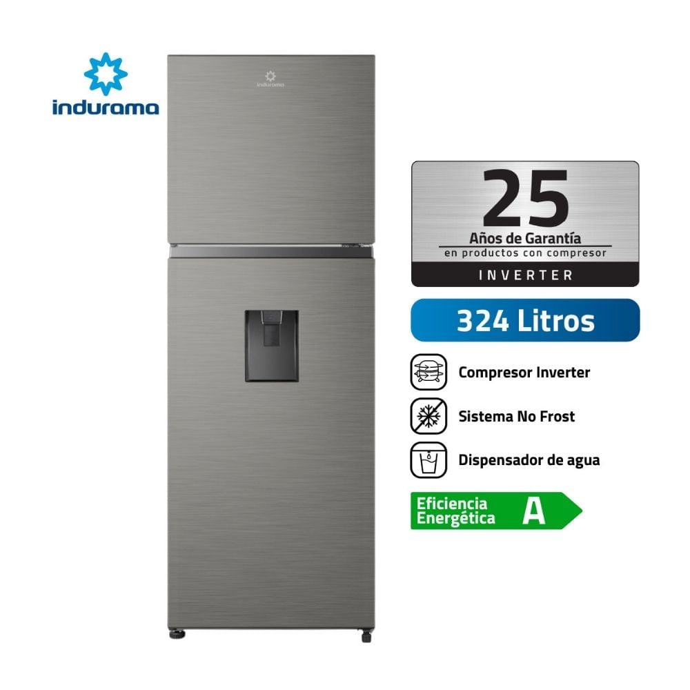 Refrigeradora Indurama RI-439DI Inverter No frost 324L Plata