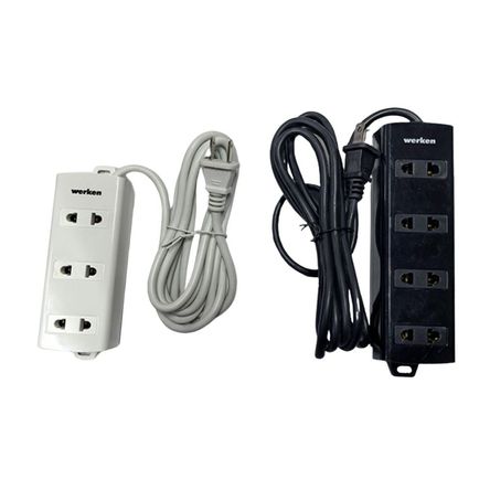 Pack 2 Extensiones: 3 Tomas + 4 Tomas 2m Werken Pack 2 Extensiones: 3 Tomas + 4 Tomas 2m Werken