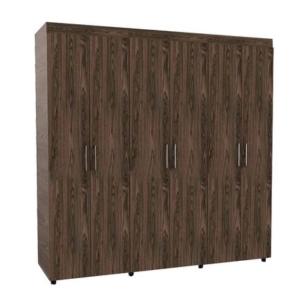 Ropero Amatista 6 Puertas 2 Cajones Melamina Color Madera Tuhome