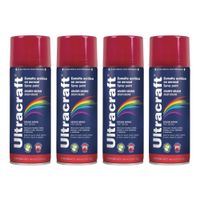 Pintura Spray Color Rojo Fuego x4 Unidades Ultracraft 40031-4