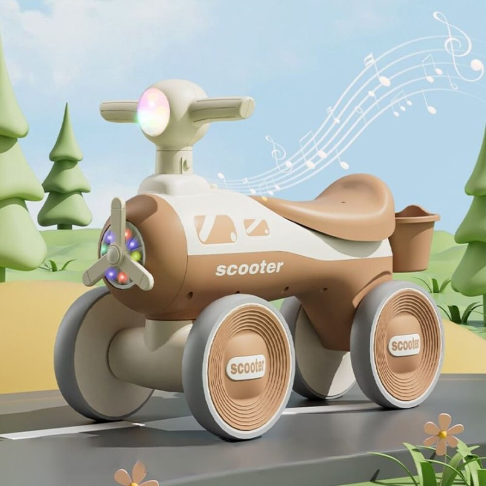 Scooter De Equilibrio Para NiñosCoche De Paseo Sin Pedales - Marrón