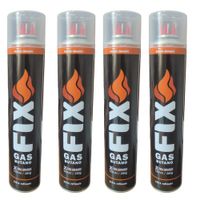 4 Gas Butano FIX Ultra Refinado Recarga Todo Tipo Encendedores Soplete