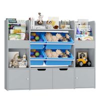 Estante Organizador Librero Juguetero Infantil Amyr Gris Muebles Bonno