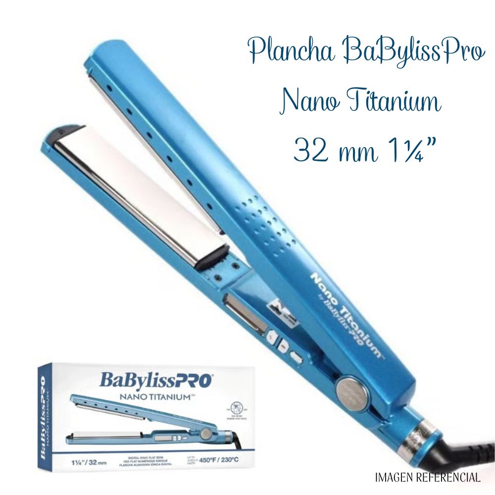 Plancha Alisadora Babyliss Pro Nano Titanium 32mm 1 ¼"" - 450°F.