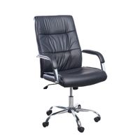 Silla de Oficina Ergonómica Future Gerente Cuero Negro Ofideas