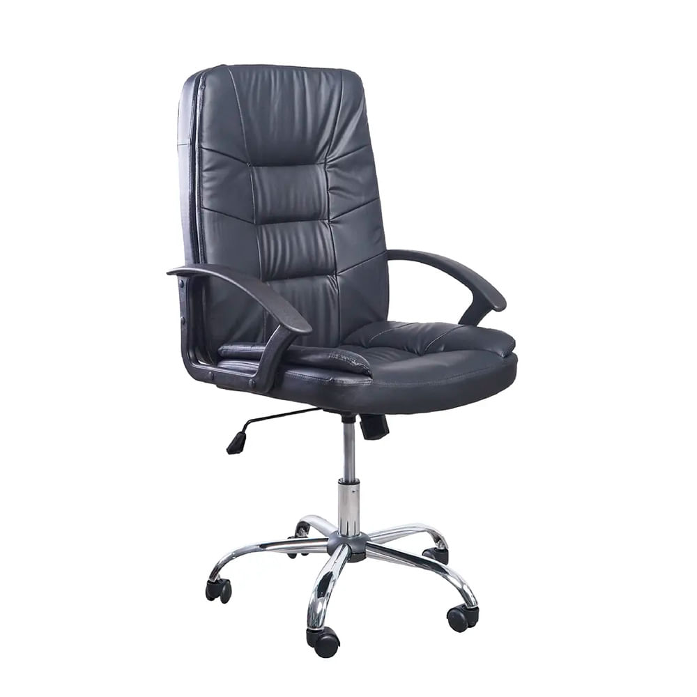Silla de Oficina Ergonómica Titan Gerente Cuero Negro Ofideas