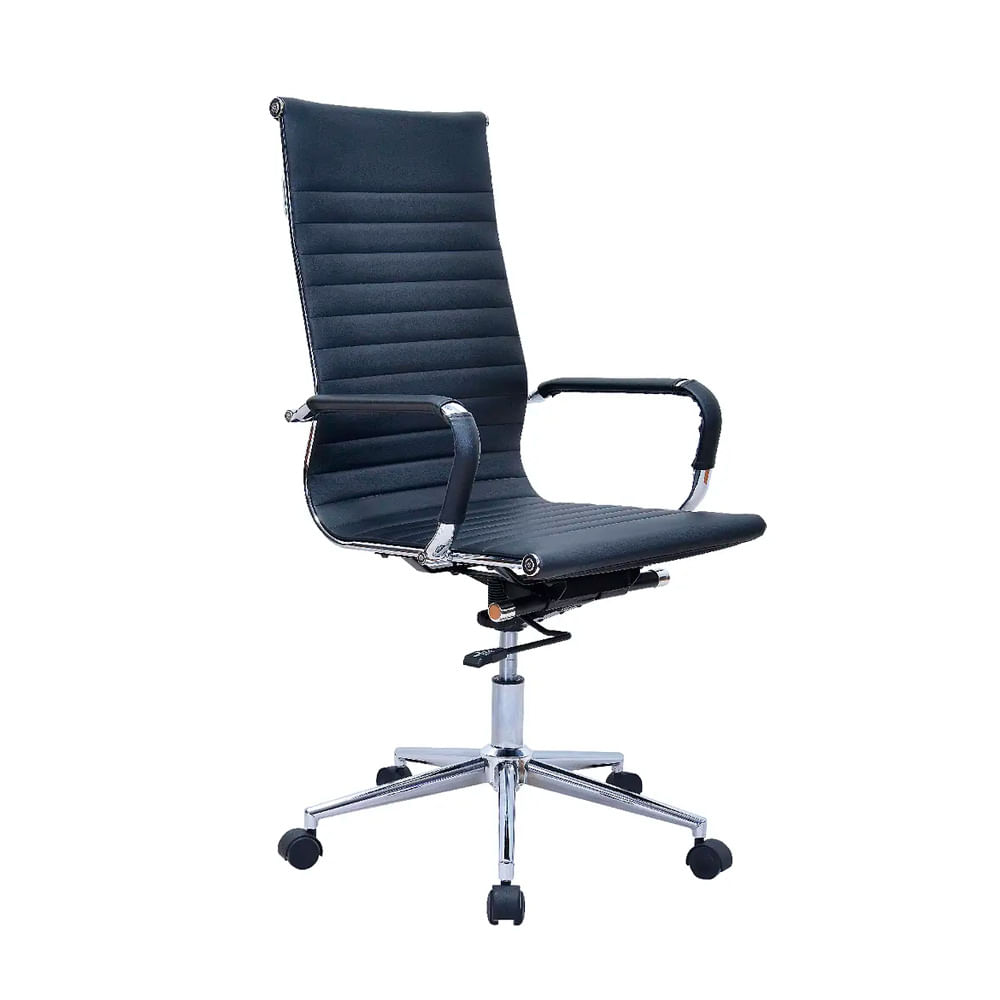 Silla de Oficina Ergonómica Grey Presidente Cuero Negro Ofideas