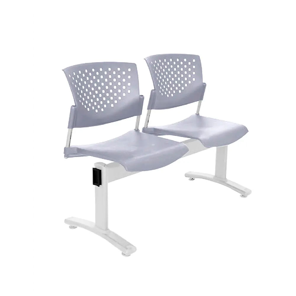 Banqueta De Espera Tandem Butterfly Base Gris 2 Asientos Gris Ofideas