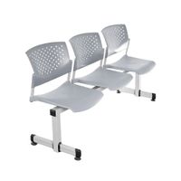 Banqueta De Espera Tandem Butterfly Base Gris 3 Asientos Gris Ofideas