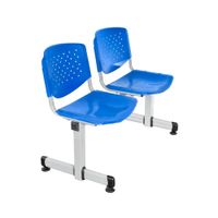 Banqueta De Espera Tandem Prisma Base Gris 2 Asientos Azul Ofideas