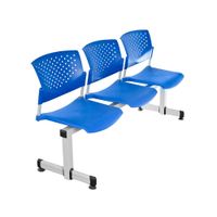 Banqueta De Espera Tandem Butterfly Base Gris 3 Asientos Azul Ofideas