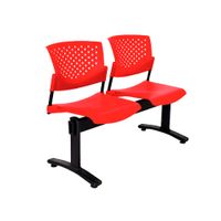 Banqueta De Espera Tandem Butterfly Base Negro 2 Asientos Rojo Ofideas