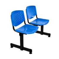 Banqueta De Espera Tandem Prisma Base Negro 2 Asientos Azul Ofideas