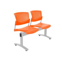 Banqueta De Espera Tandem Butterfly Base Gris 2 Asientos Naranja Ofideas