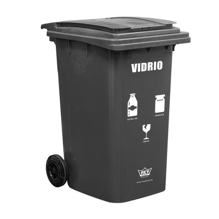 Tacho recolector 239 litros Vidrio Reyplast Tacho recolector 239 litros Vidrio Reyplast