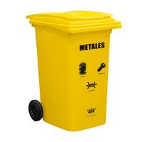 Tacho Recolector de Basura 23.9 l Metales Reyplast Gris con Ruedas y Tapa