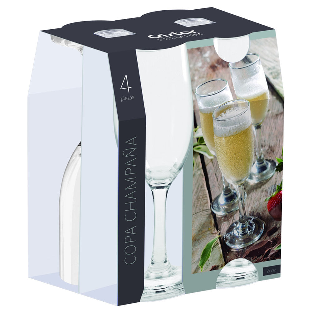 Set de Copas de Champagne CRISTAR 4pzas