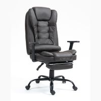Silla Ergonomica de Oficina Gerencial con Base de Acero Roma Komsum Marron Oscuro