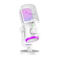 Micrófono Fifine Ampligame AM6 RGB USB Cardioide - White