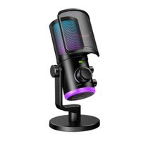 Micrófono Fifine Ampligame AM6 RGB USB Cardioide - Black