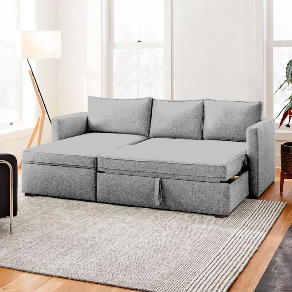 Sofá Cama Multifuncional Kozani 4 cuerpos - Gris Claro