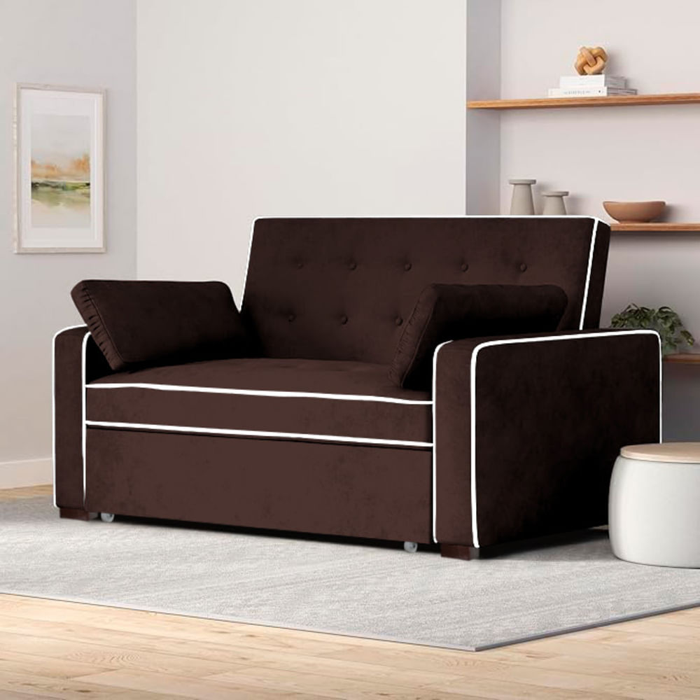 Sofá Cama Hisar con 2 Almohadas 2 Plz - Chocolate
