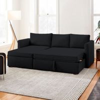 Sofá Cama Multifuncional Kozani 4 cuerpos - Negro