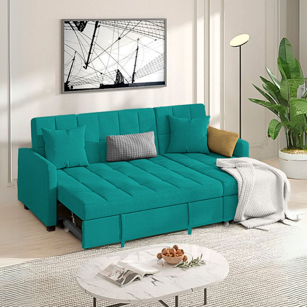 Sofá Cama Multifuncional Veles con Almohadas 4 cuerpos - Jade